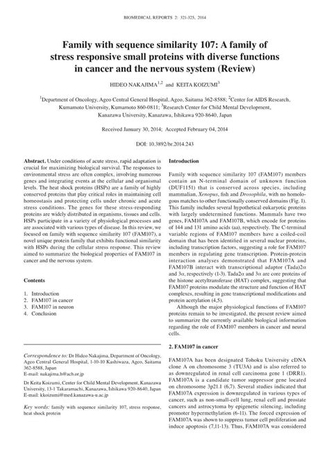 Loss of family with sequence similarity 107, member A …