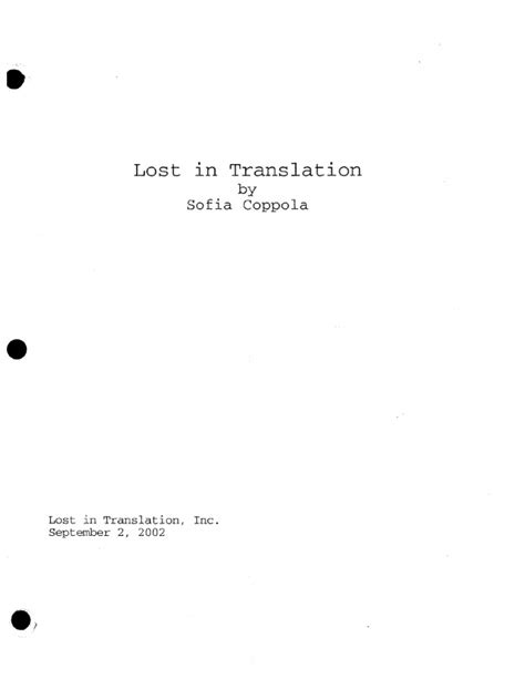 Lost In Translation Script (PDF) SWN Script Library