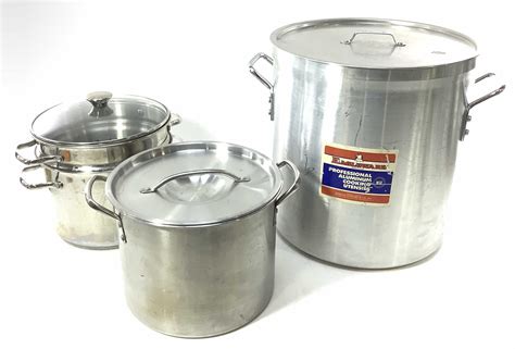 Lot 3152: (3pc) Eagleware Stock Pot & (2) Pots - invaluable.com