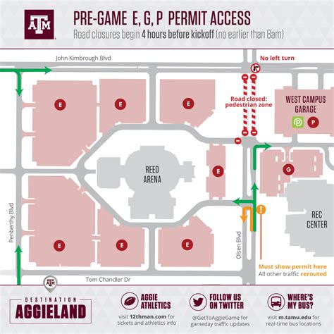 West Campus Garage. 12th Man Parking - 2675 spaces reserved by 12th Man Foundation. Resident Permit Parking (WCR) - May leave vehicle in the garage and/or re-enter garage on gameday without paying. All vehicles must be parked on Level P5 or above on game day. Visitor parking - There will be no football season parking passes available in WCG.. 