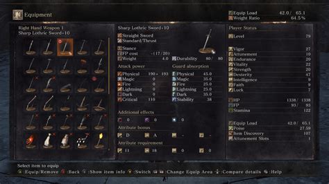 Lothric knight sword build. Lothric knight sword lightning infused. Hi I’m just picking the game back up after a long hiatus and was wondering if a dex-faith build with lightning infused lothric knight sword would be good. Lightning Infused with high Faith absolutely works. Your AR won't be quite as high as a Sharp (with 40 dex) LKS buffed with Lightning Blade though. 