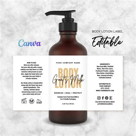 Lotion Bottle Label Templates