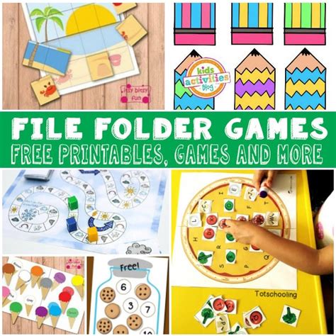 Lots of Fun and Free File Folder Games for Kids File folder games