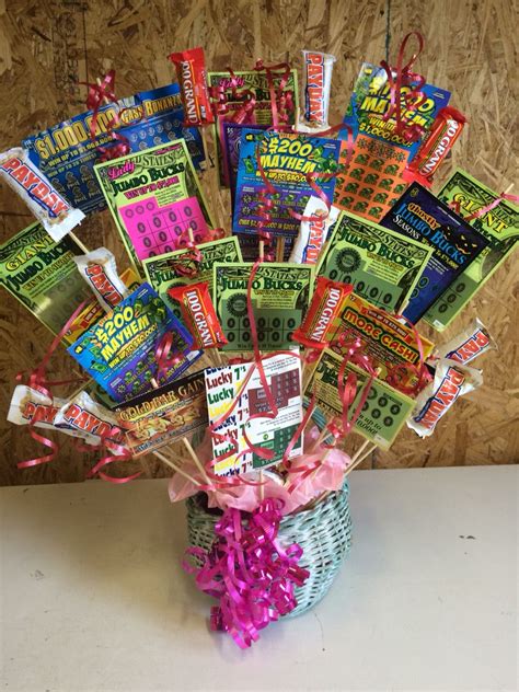Lottery ticket gift basket ideas. Sep 13, 2018 - "Raking In The Cash" Auction Lottery Basket. Pinterest. Today. Watch. Shop. Explore. ... Gift Ideas. Diy Home. ... Way cool ! ALL THAT JUNK 1. Buy rake, fake leaves, lottery tickets, tape and saran wrap. 2. Tape fake leaves and lottery tickets to said rake. 3. Saran it. 4. Add sign. 