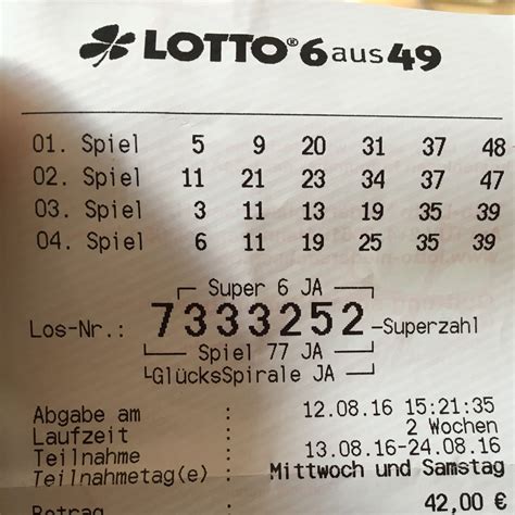 Lottoquoten 6 aus 49