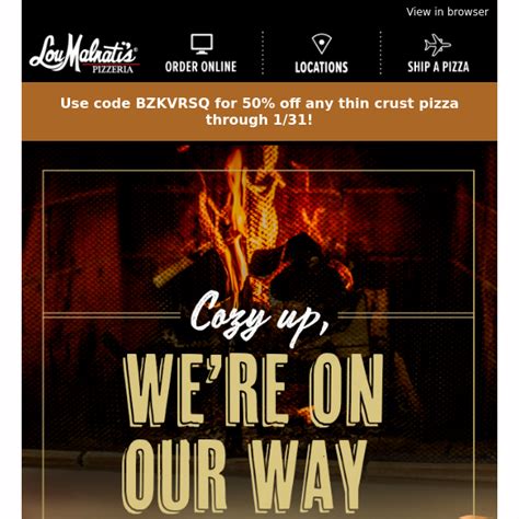 Get Lou Malnati's Pizzeria Discount Code and find Black Friday Coupons & Deals. Check now for Today's best Lou Malnati's Pizzeria Promo Code: Can't Wait Until Black Friday? Save Up To 50% Off Now When Shopping At Lou Malnati's Pizzeria.