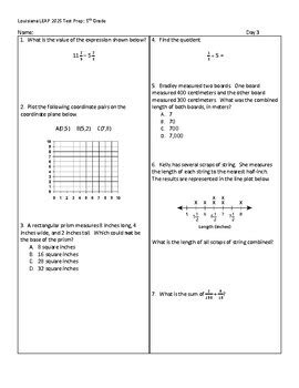Louisiana Eagle Test Answers Math