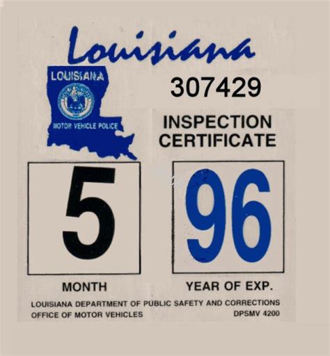 Louisiana inspection sticker. It has been estimated that Louisiana loses $5 million-$6 million a year due to fraudulent vehicle inspection stickers. Revenue from state inspection stickers typically goes to Louisiana State Police. 