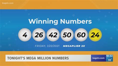 18. 48. 57. 62. 4. 5x. Watch the drawings. Next Jackpot. Fri, May 31, 2024 $522 Million. Where to play. Draw Days. Tue & Fri. Draw Time. 11:00 pm ET. Close Time. 10:00 pm ET. Game. Search By. Select your Numbers. mb. Past Draw Results & Prizes Won. Game Basics. How to Play. How to Win. Mega Millions Past Results.. 