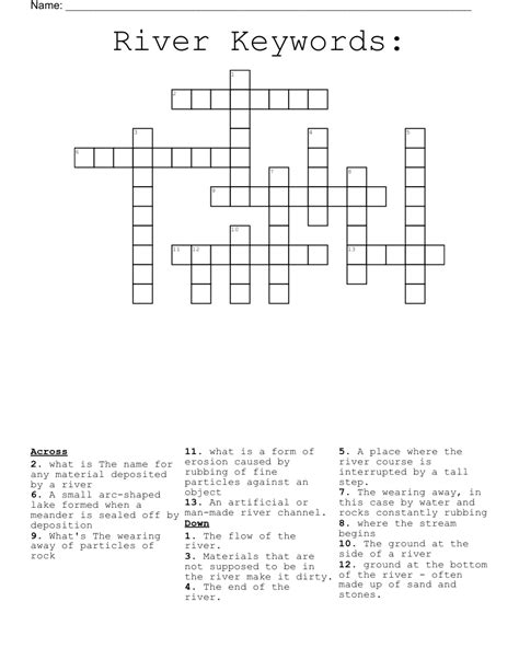 Louisville river crossword. Cryptogram. Advertisement. Advertisement. French river. Crossword Clue. The Crossword Solver found 30 answers to "French river.", 3 letters crossword clue. The Crossword Solver finds answers to classic crosswords and cryptic crossword puzzles. Enter the length or pattern for better results. Click the answer to find similar crossword clues . 
