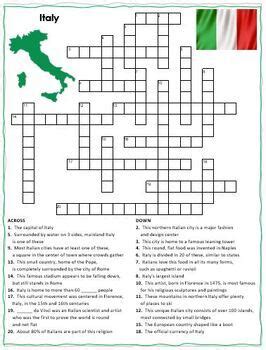 Love In Italy Crossword