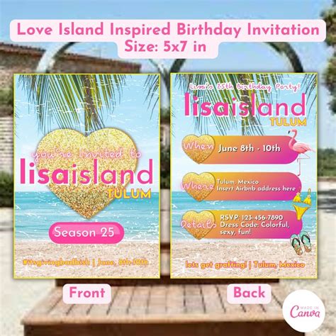 Love Island Invitation Template