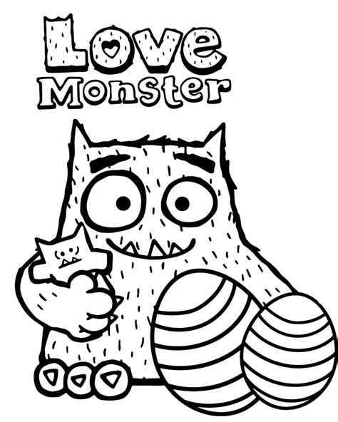 Love Monster Coloring Page