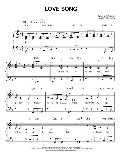 Love Song Sheet music for Piano (Solo) - Musescore.com