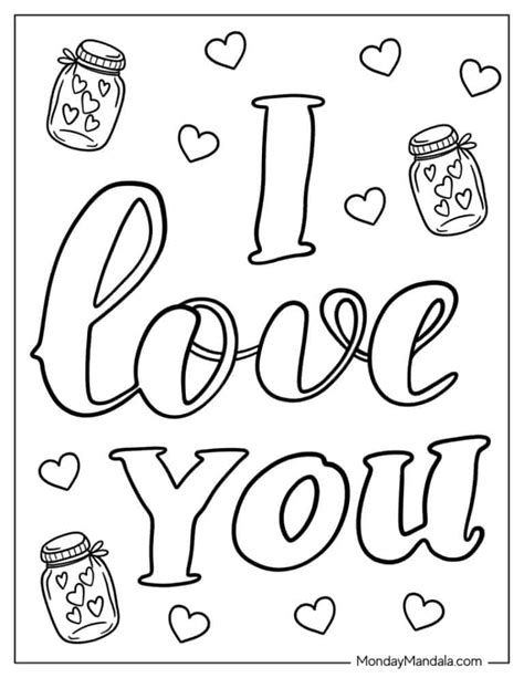 Love You Coloring Sheets
