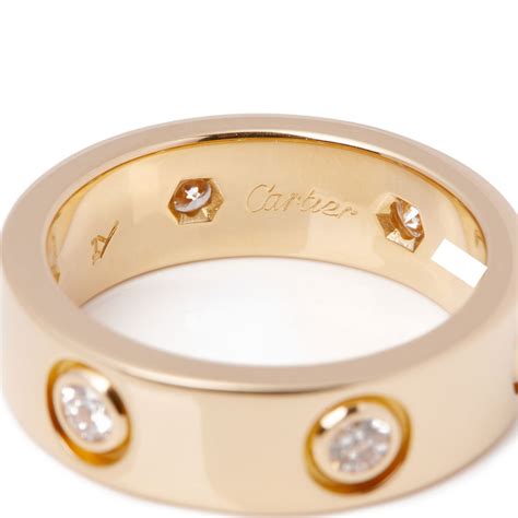 Love cartier ring. Love wedding ring, yellow gold 750/1000. Width: 5.5 mm (for size 52). Please note that the carat weight, number of stones and product dimensions will vary depending on the size of the creation ordered. 
