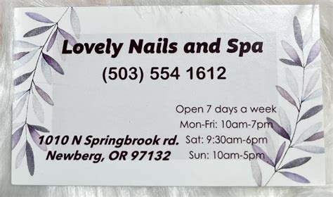 Read what people in Yuma are saying about their experience with Lovely Nails & Spa at 706 E 32nd St - hours, phone number, address and map. Lovely Nails & Spa $$ • Nail Salons, Waxing ... More Reviews. Photos. Hours. Monday: 9:30AM - 7PM Tuesday: 9:30AM - 7PM Wednesday: 9:30AM - 7PM Thursday: 9:30AM - 7PM Friday: 9:30AM - 7PM. 