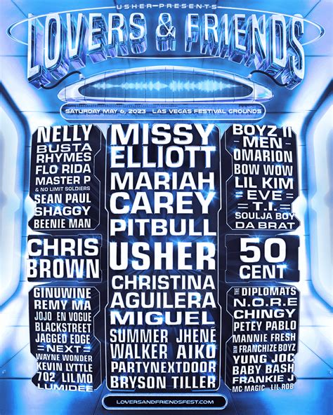 Lover and friends 2023. May 4, 2023 ... Lovers & Friends 2024 Tickets on Sale! Las Vegas Festival Grounds. Find the BEST Concert Tickets on NorthLasVegas.com! VIP, GA, GA+. 