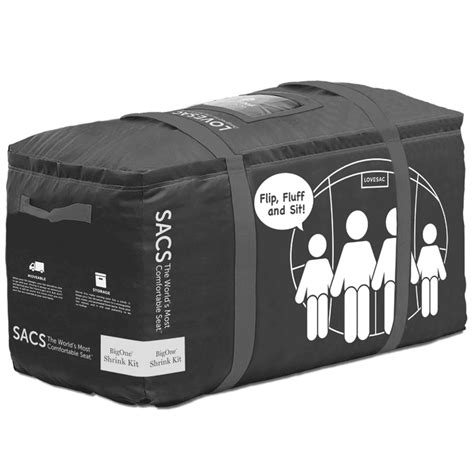 Lovesac shrink kit. Sac Shrink Kits – these shrink kits are available for the sac line. Great for compressing your sac into a movable and storable package. Sactionals Storage Seat Cover Set – the storage seat fits fits into any configuration and provides extra storage space for pillows, blankets and more. The set includes 1 storage seat frame cover, 1 storage ... 
