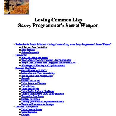 Download Loving Common Lisp Or The Savvy Programmers Secret Weapon Fourth Edition By Mark Watson