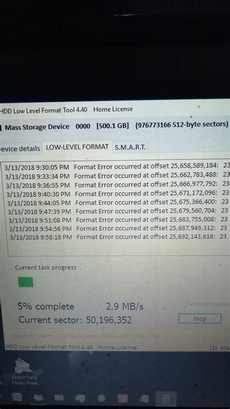 Low Level Format - Format error occurred at offset KASKUS