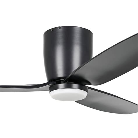 Low Profile Black Ceiling Fan With LED Light - EGLO Seacliff