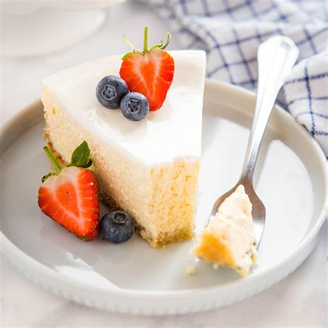 Heavenly Low-Carb Cheesecake · 3, 8 ounce blocks of cream cheese, softened (full fat or 1/3 fat) · 3 eggs · 1 tsp vanilla · 1 cup sour cream or 0% Greek.... 