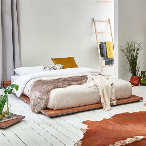 Low wooden bed frame. + More colors for Lane Linen Sage Green Low-Profile Bed. Lane Linen Sage Green Low-Profile Bed. $1,499.00 - $2,099.00. ... For an organic accent piece, a wooden bed frame adds warmth and character, whereas a floating bed frame makes your space feel larger and more open. The grandeur of a California king bed frame with upholstered fabric offers ... 