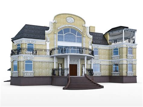 Low-poly Mansion 3D Models CGTrader