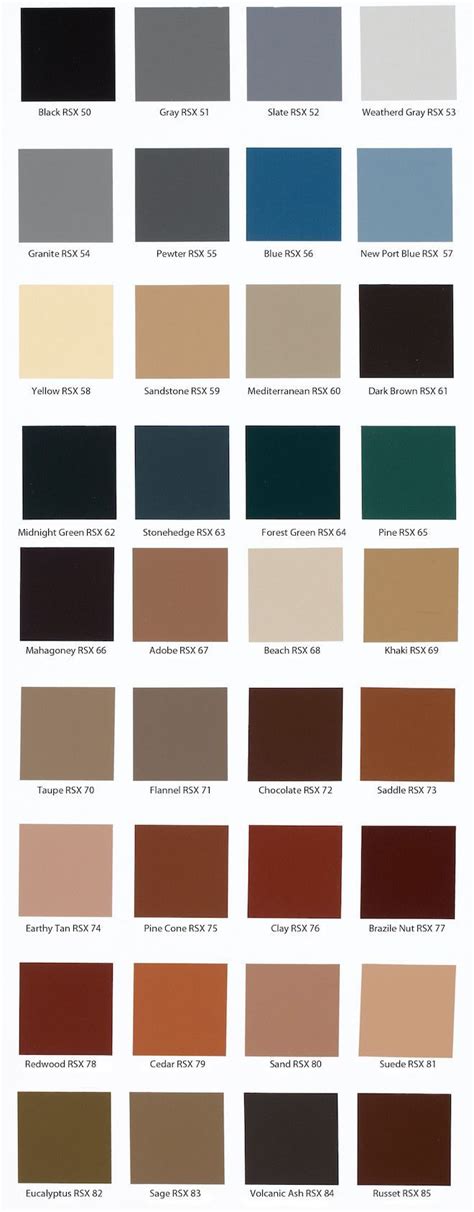 Lowe's Valspar Solid Stain Color Chart