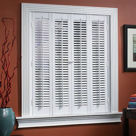 2-Pack 18-in W Paintable/Stainable Wood Exterior Shutters. Model # RW101RP18X63UNH. Find My Store. for pricing and availability. 1. Color: Chocolate Brown. Vantage. 14.563-in W x 59.75-in H Chocolate Brown Louvered Exterior Shutters. Model # V1711460009. . 