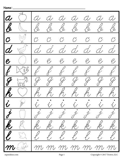 Lowercase Cursive Writing Worksheets Pdf