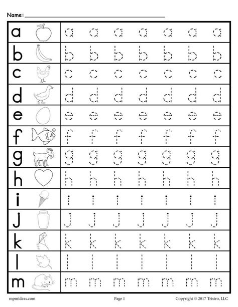 Lowercase Tracing Worksheet