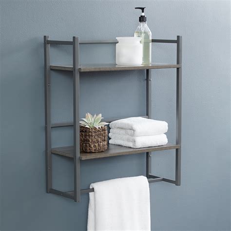 Clearview 1-Tier Brass Wall Mount Bathroom Shelf. Model # CV-1TB