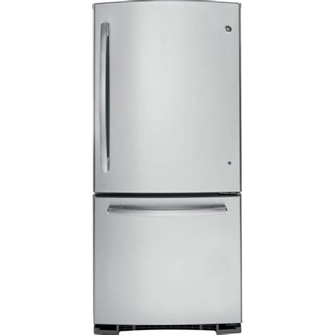 Shop GE 20.9-cu ft Bottom-Freezer Refrigerator (White) ENERGY STAR at Lowe's.com. At GE Appliances, we bring good things to life. Our goal is to help people improve their lives at home by providing quality appliances that were made for real ... GE 20.9-cu ft Bottom-Freezer Refrigerator (White) ENERGY STAR. Item #688364. Model #GBE21DGKWW. …. 
