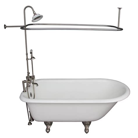 A brand-new, cast-iron clawfoot tub typically costs $2,000-$5,000, depending on the size and accessories that come with it. You can find these at big box stores like Home Depot, Lowe’s or Wayfair. You can also look for a vintage clawfoot.. 