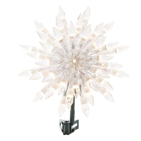 Lowes christmas tree star. GE 12-inch tall glittered starburst Christmas tree top. 37-Count Color Choice LED lights - use control box to choose between multicolor, warm white, or light show settings. 24-Inch lead wire, green cord set with fused plug. Includes mounting clip. Replacement bulbs and fuses included for added convenience. For indoor use only. Available only at ... 