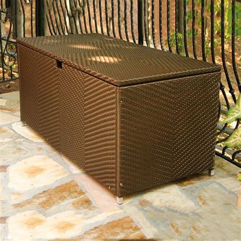 Winado 113 Gal Black Garden Plastic Storage Deck Box. Item # 4855824 |. Model # 295978202635. Shop Winado. 100+ views last week. Constructed with polypropylene in wicker finish. Storage capacity equivalent to 113 Gal. Overarching lid and lipped bin combine to inhibit water incursion. Join. Earn. Save..