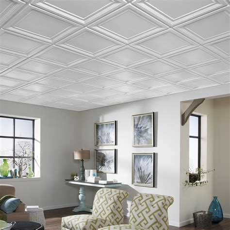 Shop Armstrong Ceilings Shasta (Unperforated) 48-in x 24-in White Drop Ceiling Tile 16-Pack in the Ceiling Tiles department at Lowe's.com. Shasta &#174; is an economical panel that provides sound absorption with a medium-textured, easy-to-clean, durable vinyl surface. 