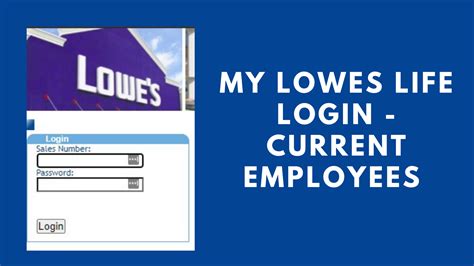 Lowe's employee portal login. Sales number. Passwor