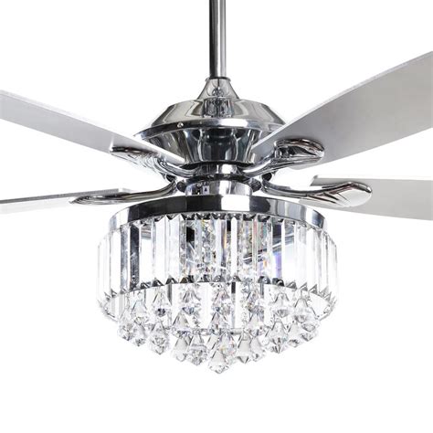 Shop Breezary Fandelier 20-in Chrome Indoor Cage Ceiling Fan with Light Remote (5-Blade) in the Ceiling Fans department at Lowe's.com. Seeded acrylic shade, cage design for use in small rooms. Featuring a beautiful chandelier design with 5 silver blades and an acrylic shade, this fan will cast. 