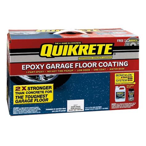 Low VOC 2.5 Car Garage Floor Kit is a protective concrete floor coating that is easy to apply and provides professional-looking results. Ideal for use on interior concrete surfaces like garages, basements, workshops and more. Specially formulated, 2-component, water-based epoxy coating provides superior adhesion and durability . 