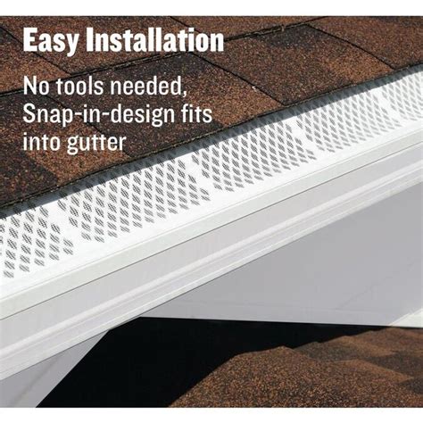 Lowes gutter screens. The 10 Ft. length is easy for transport and installation. It is ideal for repair, replacement, and add on to existing 4 In. gutter systems. The Amerimax 4-in steel gutter is used to control runoff, protect walls, and help prevent foundation erosion. Manufactured from durable 0.010 steel with a factory baked-on white finish. 