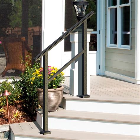 3-4 Steps Aluminum Handrail: Rugged Construction and High Stability and Powder-Coated Surface; Our outdoor handrail provides extra protection for the elderly, children, and disabled struggling to use stairs; The aluminum railing can hold up to 165 lbs/75 kg load and is 0-30° adjustable to fit 3-4 steps; In addition, the adjustable railing is ... . 
