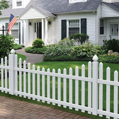 8. Freedom 4x6 Coventry Scallop Ready-to-Assemble Vinyl Fence at Lowe's. Enhance your yard with a charming Coventry vinyl picket fence. This neighbor-friendly style is available in straight and scalloped designs. Installation is.. 
