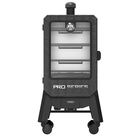 Pit Boss. Pro 1322-Sq in Mahogany Pellet Smoker. Model # PBV4PS1. 421. • With 1,322 square inches of adjustable, Porcelain Coated Steel cooking grids, you don't have to worry about running out of cooking space. • The 50lb hopper gives you enough fuel to cook even the lowest and slowest dishes, up to 25 hours. . 
