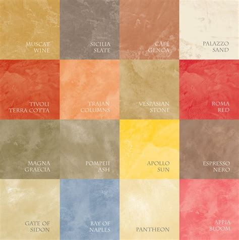 Lowes valspar venetian plaster colors. Colors are as accurate as screen resolutions can make them. For true color accuracy, get paint chips at the color rack in store. 