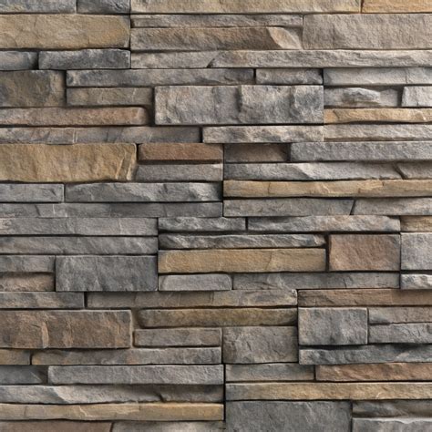 Ekena Millwork. 48.625-in x 24.75-in Cascade Stacked Stone 8-sq ft Smokey Ridge Faux Stone Veneer. Model # PNU24X48CASR. Find My Store. for pricing and availability. 13. LiteStone. Flat Shadow Grey 8 sq ft 8-sq ft Mixture Of Gray Colors Faux Stone Veneer. Model # 3954. 