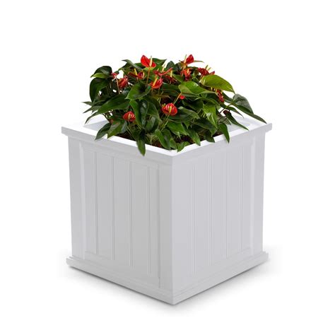 Lowes white pots. Williams-Sonoma Blue and White Ceramic Outdoor Planter. $350 at Williams Sonoma. Credit: Williams-Sonoma. A riotous mix of colorful flowers--pink, orange and chartreuse--would shine in this blue and white ceramic planter from Williams-Sonoma that is inspired by Chinese pots. 