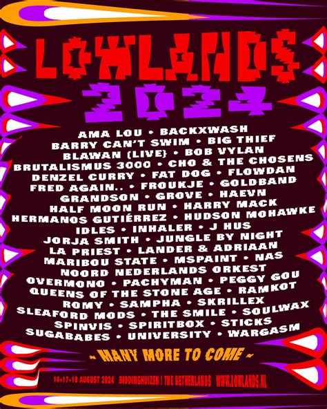 Lowlands 2024 line-up bekend - JFK